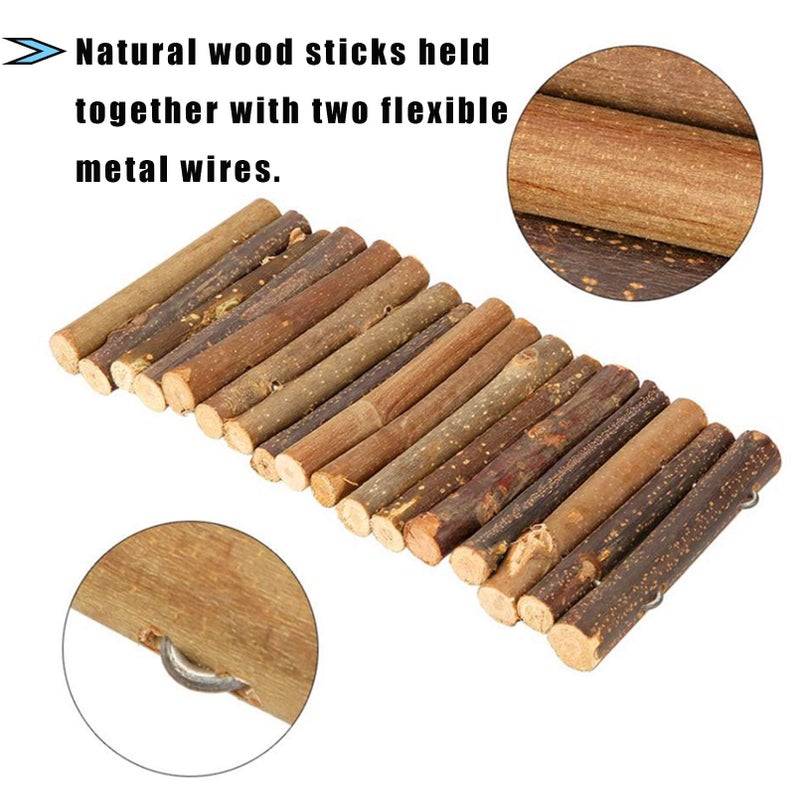 Hamiledyi 4PCS Hamster Bridge Wooden Bridge Toy Rat Ladder Natural Wooden Hideout Tunnel Ladder Hamster Cage Accessories Chew Toys for Guinea Pig Rat Chinchilla Reptile - Image 4